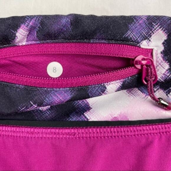 Lululemon Speed Short Raspberry Blooming Pixie Running Athletic Active Shorts 8 - Picture 7 of 8